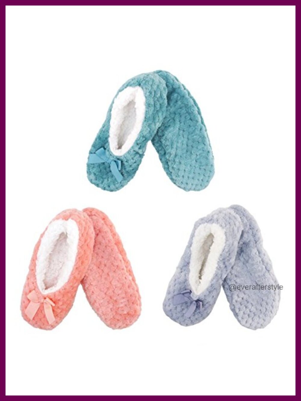 Soft Touch Tufted Non-Slip Lined Slipper Socks 3 Pairs